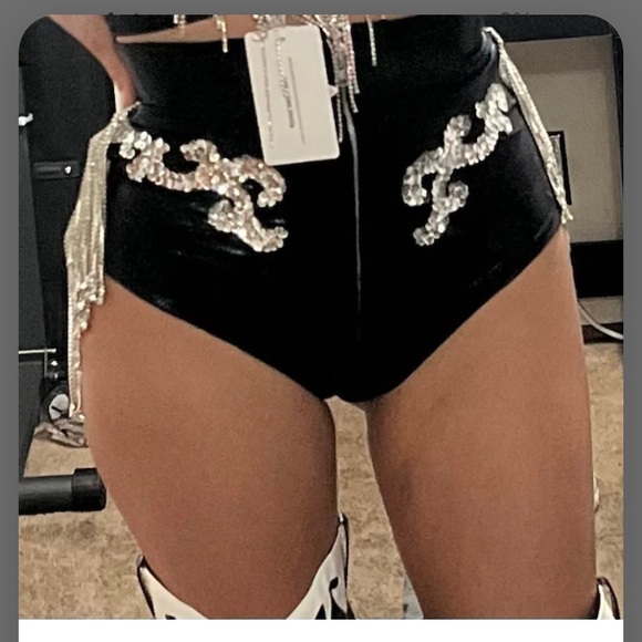 CUSTOM Western Rhinestone Fringe Shorts - Hot Pants